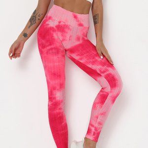 Pink Tie Dye High Waist Leggings